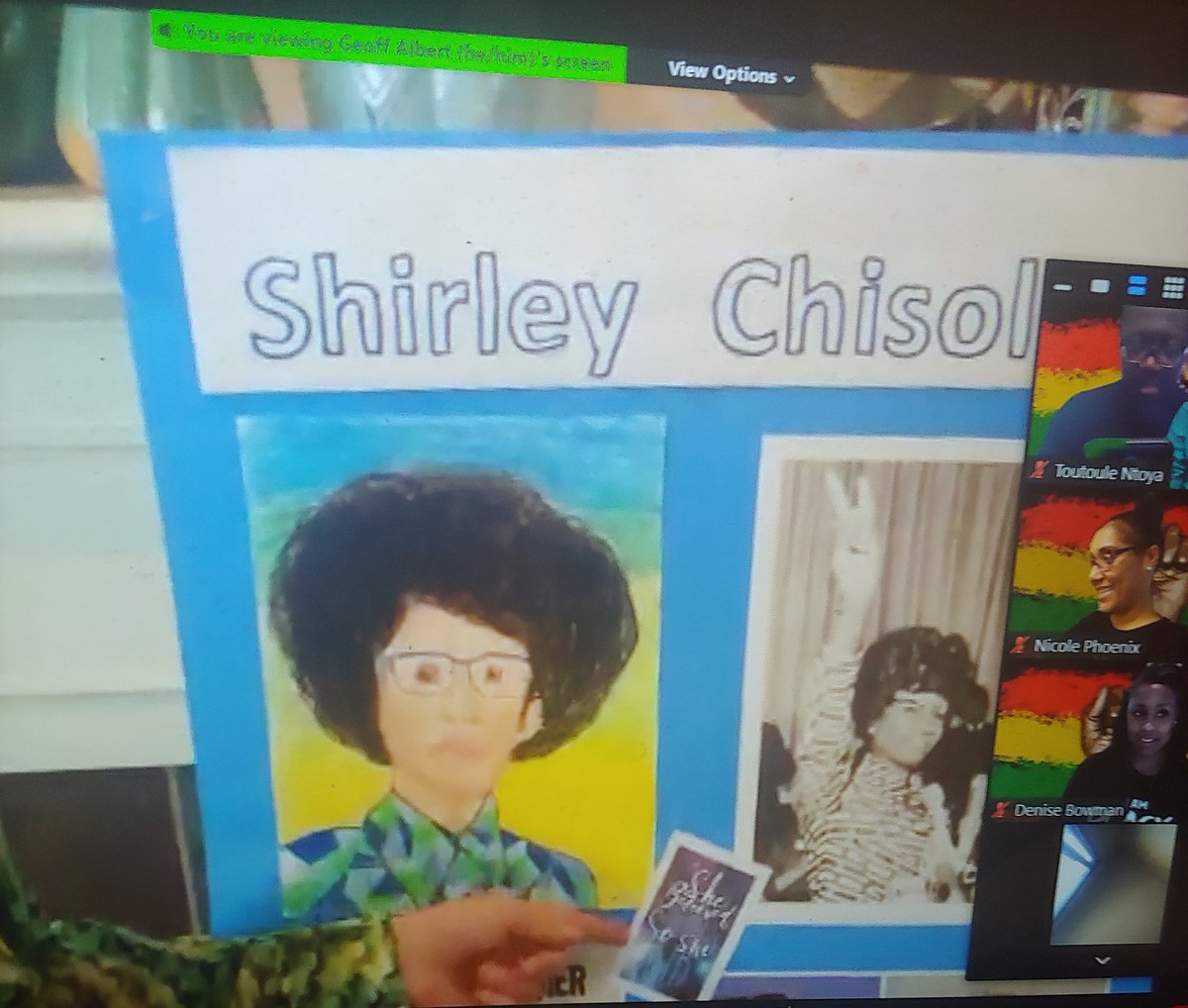ToutouleNtoya's tweet photo. Oil pastel of Shirley Chisom our students though #BLHM #PUSD #AAPC https://t.co/swJXJkFkl9