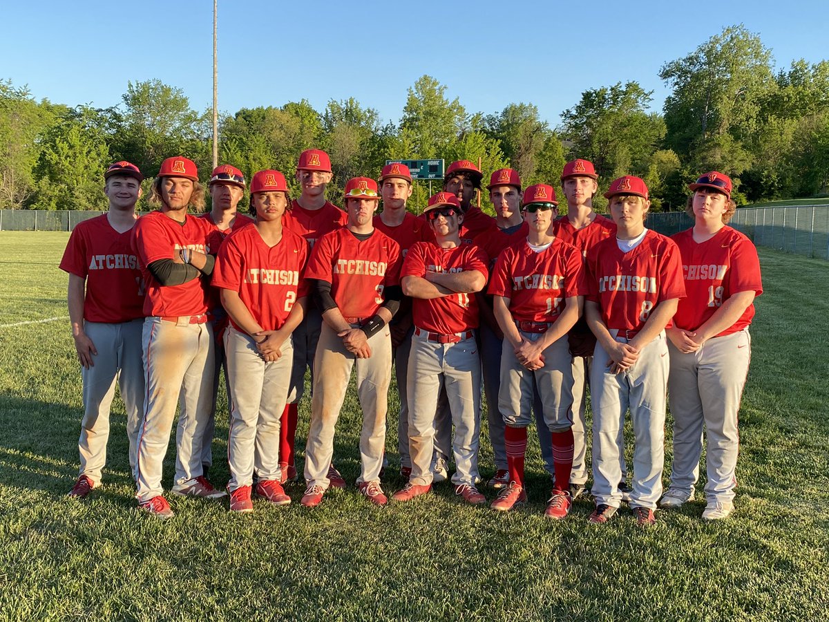 ahighbaseball's tweet photo. The Atchison High School baseball team finished their regular season at 14-4, winning the KCK League in the process (8-0 League). #weare409 https://t.co/IuMo7bTnF0
