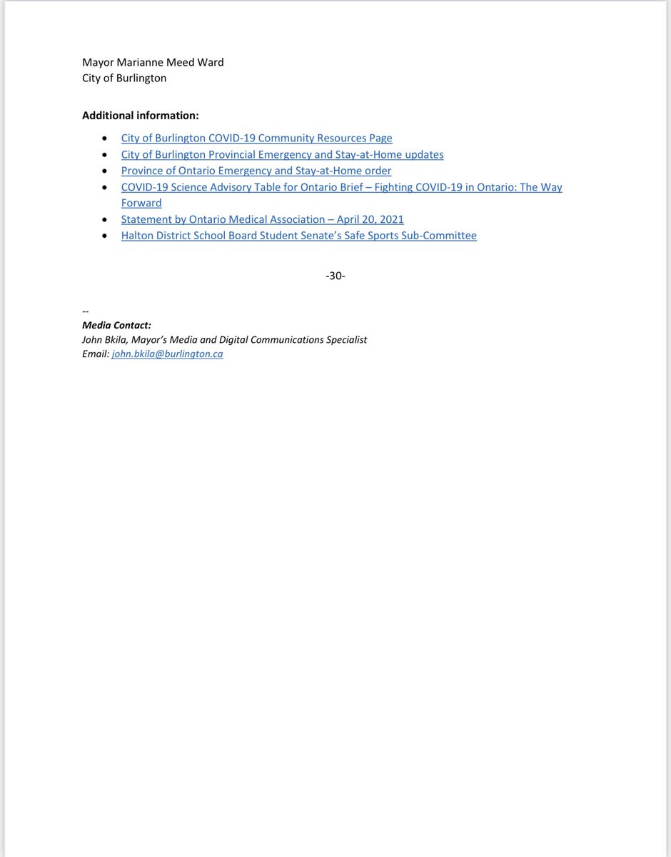 Disappointed outdoor amenities stay closed with extension of Province’s Stay-at-Home order to June 2. Understanding the need for continued restrictions, we’ve heard from the Science Table the need for more safe outdoor activities. 
Please see my statement: mariannemeedward.ca/covid-19/state…