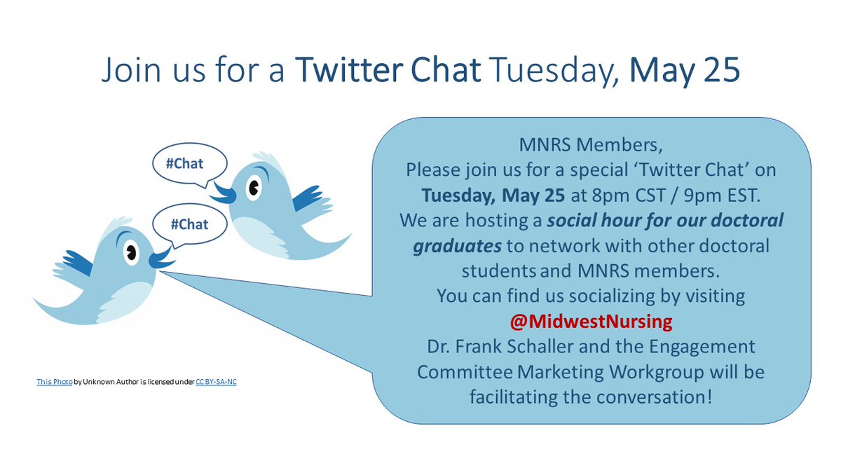 MidwestNursing's tweet photo. Join the next #MNRSTwitterChat - Tuesday May 25th.
#MNRSTogetherWhileApart #MNRS2021 #nursing #science #research #midwest https://t.co/OCLDzHmNn4