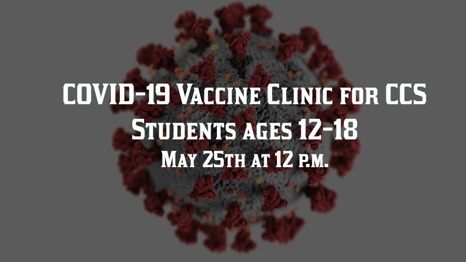 CirclevilleCity's tweet photo. Circleville City will hold an optional COVID-19 vaccine clinic on Tuesday, May 25th for any @CirclevilleCity student ages 12-18. Parents can sign their student up by completing the Google Form at the link below and printing off the waivers to sign. https://t.co/rdNRIwEgKD https://t.co/uUXYhw1wdW