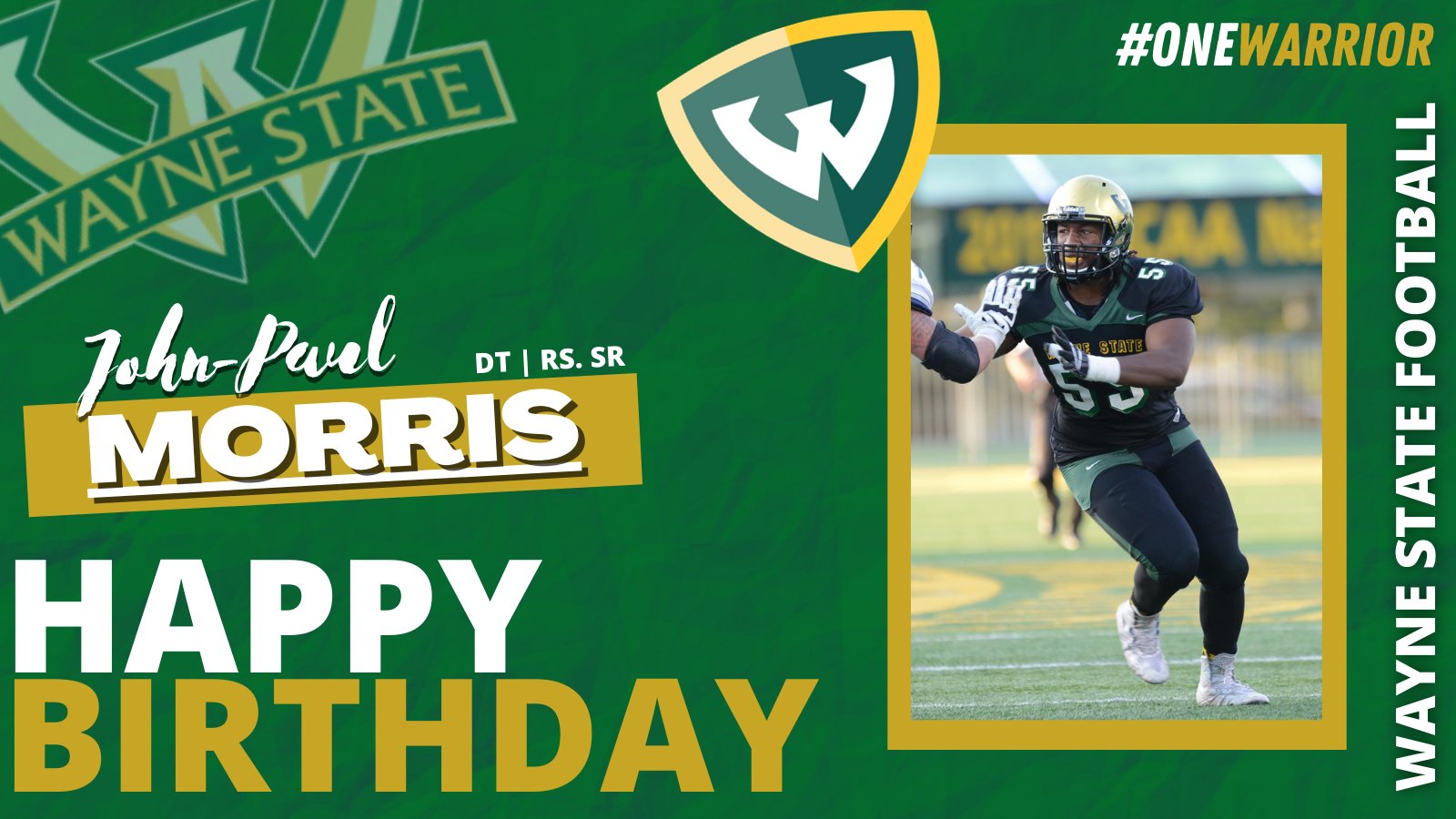 Happy Birthday to our Defensive Lineman, John-Paul Morris!!!      