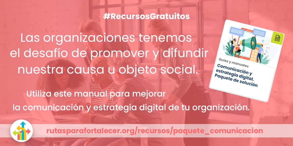 rutasfortalecer's tweet photo. Desde Rutas para fortalecer ofrecemos insumos para que las organizaciones puedan fortalecerse.
Encuentra el insumo que necesita tu organización en la sección de “Recursos gratuitos” en: https://t.co/l7tVFinoWN
#RutasParaFortalecer #Fortalecimiento #OSCmx #OSC #RecursosGratuitos https://t.co/H9Tbqit3bh