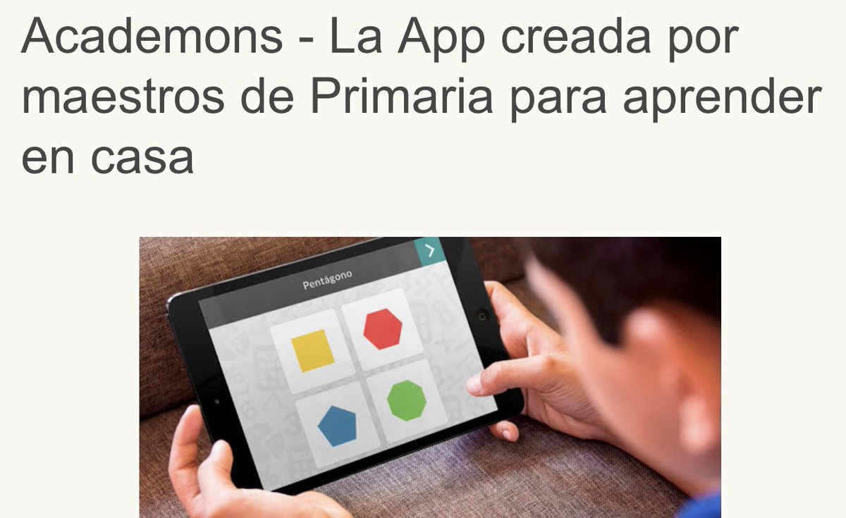 Academons - La App creada por maestros de Primaria para aprender en casa. 👉 ayudaparamaestros.com/2020/10/academ… <a href="/academons/">Academons Primaria</a>