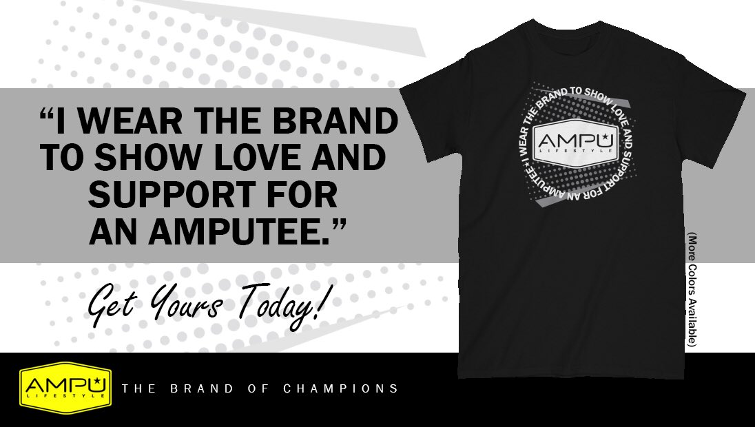 If you know an amputee, this shirt is for you! Show support and get one today!! Portion of proceeds of all tees in store will go to help amputees!! #ampulifestylebrand #ampulifestylegear #amputeefamily #amputee