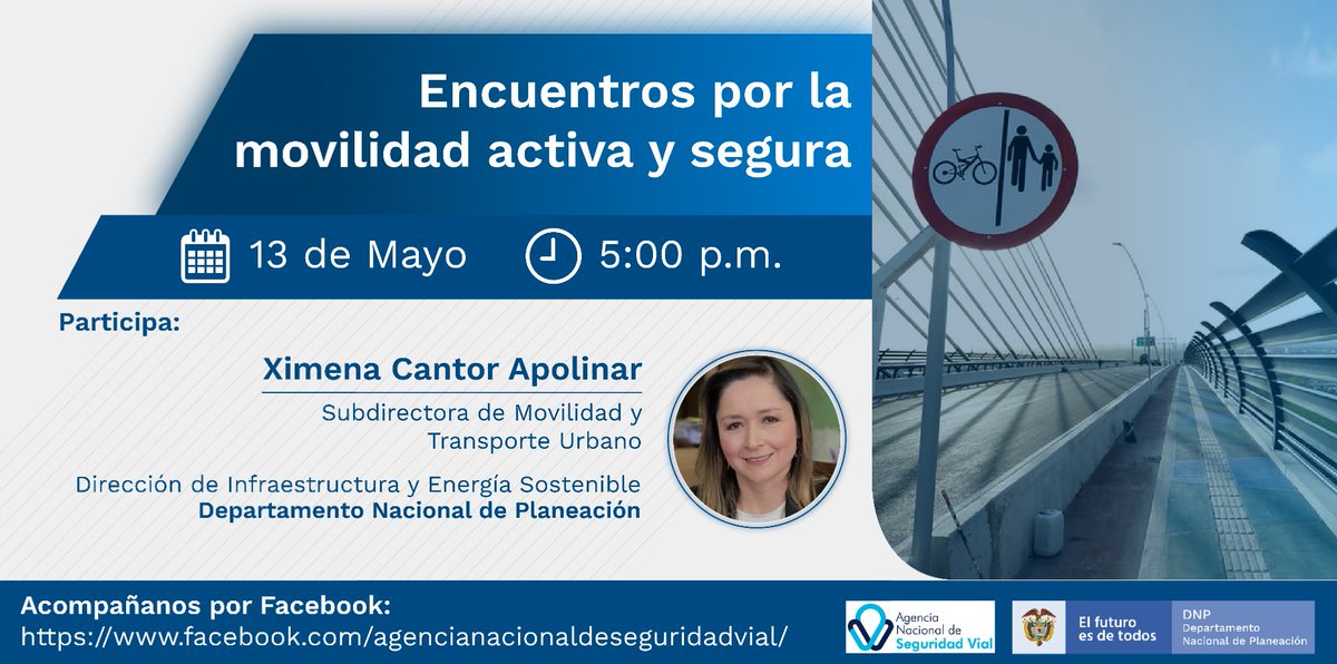 #AEstaHora La subdirectora de movilidad y transporte urbano del <a href="/DNP_Colombia/">dnp_colombia</a>, Ximena Cantor, participa en el octavo encuentro de Movilidad Activa y Segura organizado por la <a href="/ansvcol/">Agencia Nacional de Seguridad Vial</a>. Conéctate: bit.ly/2SJgCRz