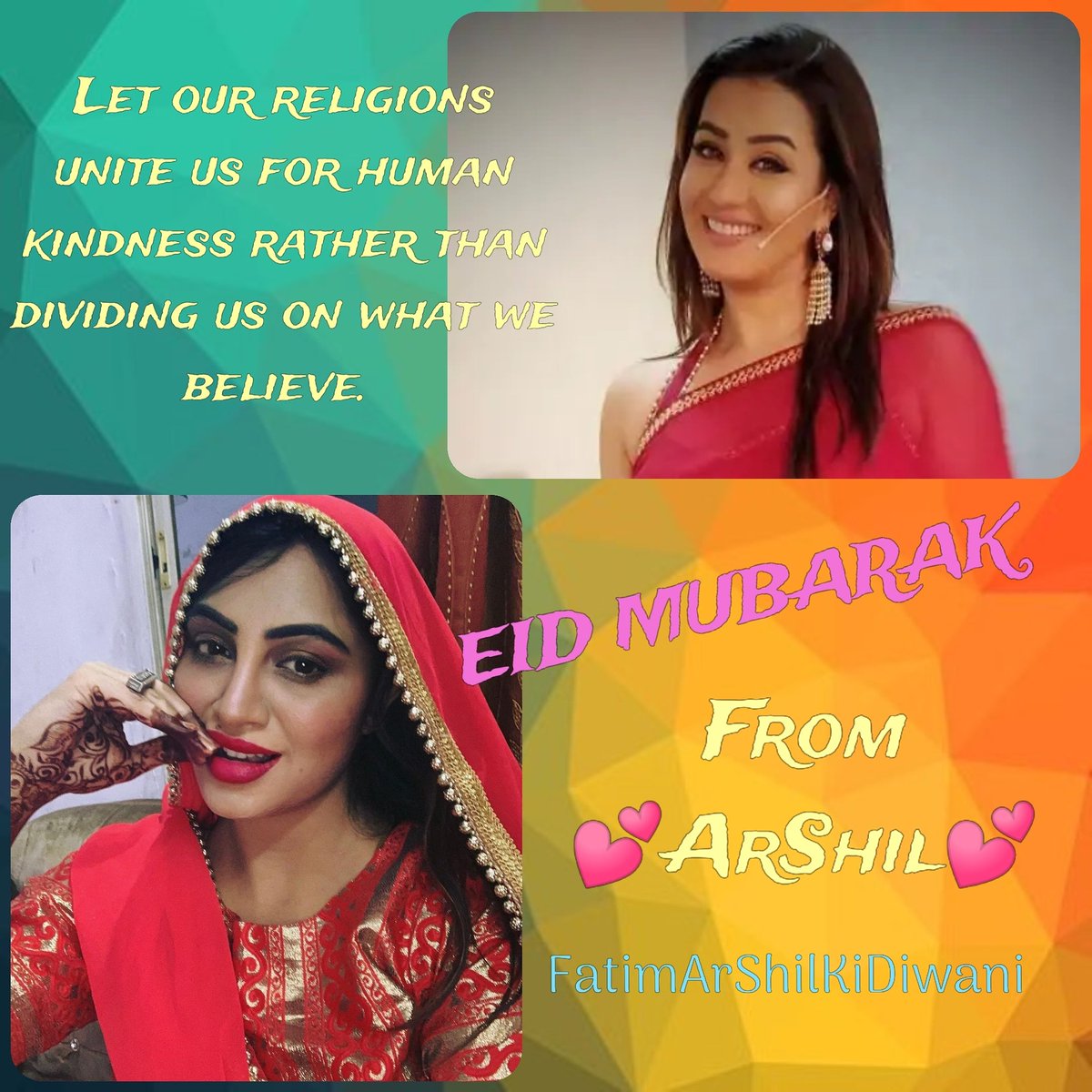 FatimaArshil's tweet photo. 💕Eid Mubarak💕
#ArshiKhan #ShilpaShinde #arshilforever #arshil #bb11 #bb14  #eidmubarak #eid
#happinessisachoice https://t.co/qwqHwPWlAd