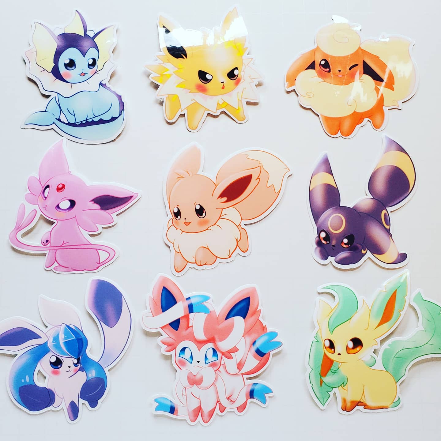 Stickers Cute and Kawaii Eeveelution Pokemon Stickers Eevee 