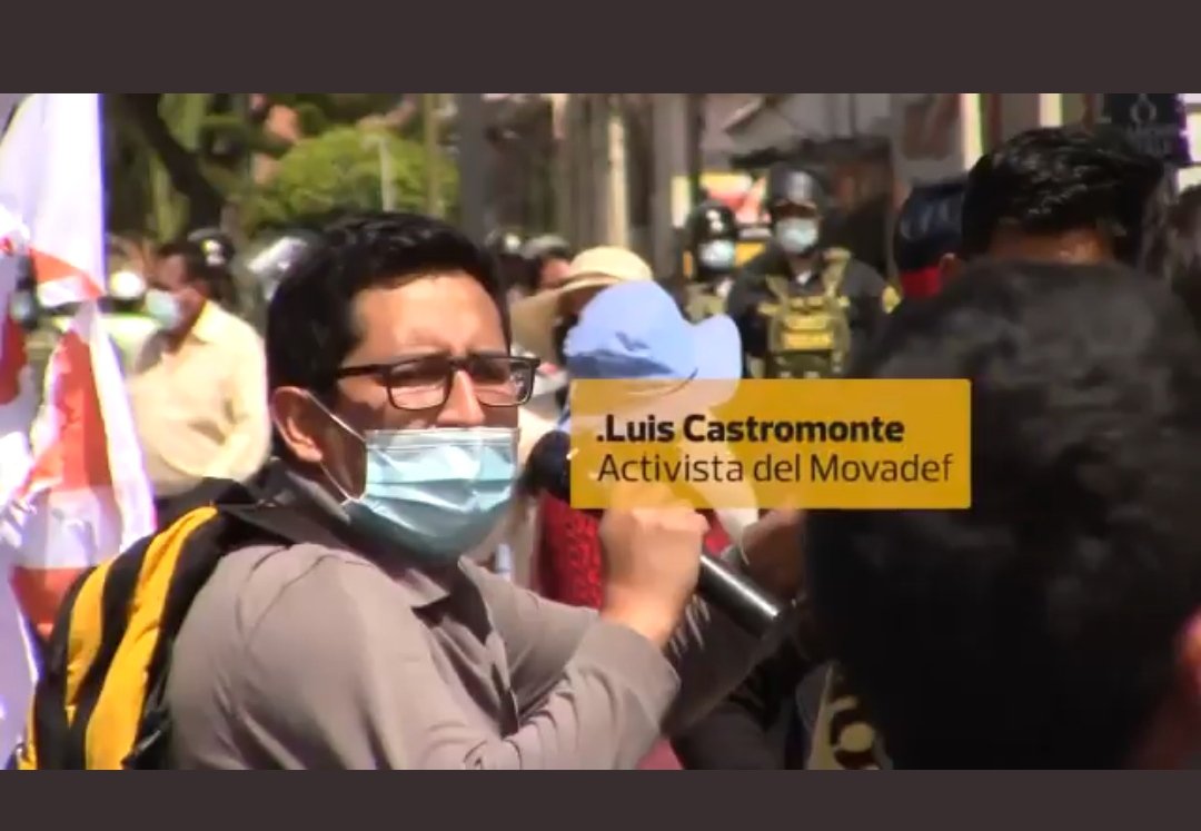 rubenrugopa's tweet photo. El Terrorista del MOVADEF Luis Castromonte en una repentina Movilización en Huaraz, de dónde salieron piedras al estrado dónde estaba la candidata. https://t.co/kPV7fPVRHi