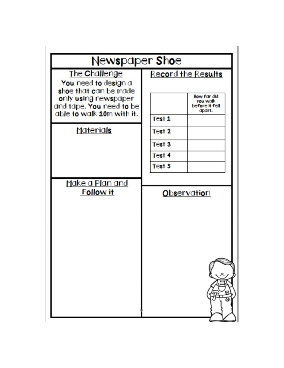 JC_Elementary's tweet photo. churchillcheetahs Looking for a challenge? Try making a shoe out of newspaper that you can actually walk in. #churchillcheetahs #sd36learns @JC_Elementary @surrey_schools https://t.co/yrzeq8vDSv