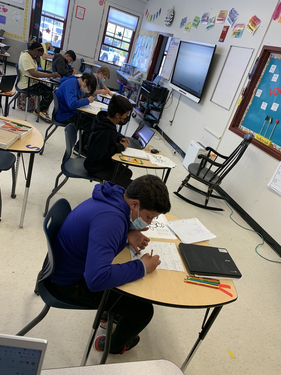 Practicing one and two step equations! So focused! #ackcps #iteachmath #7thgradeisthebestgrade