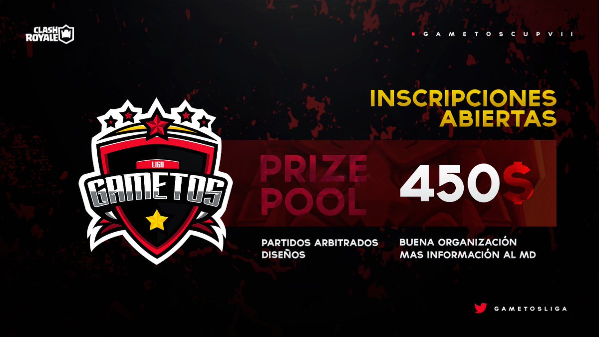 ¡INSCRIPCIONES ABIERTAS!

Oficialmente tenemos cupos disponibles para la #GametosCup EVll

 Ven y participa con tu equipo por esos 450$ 💰

No te quedes sin tu cupo

Información por DM ✉️

Esperamos verte en la liga | #GametosCup EVll