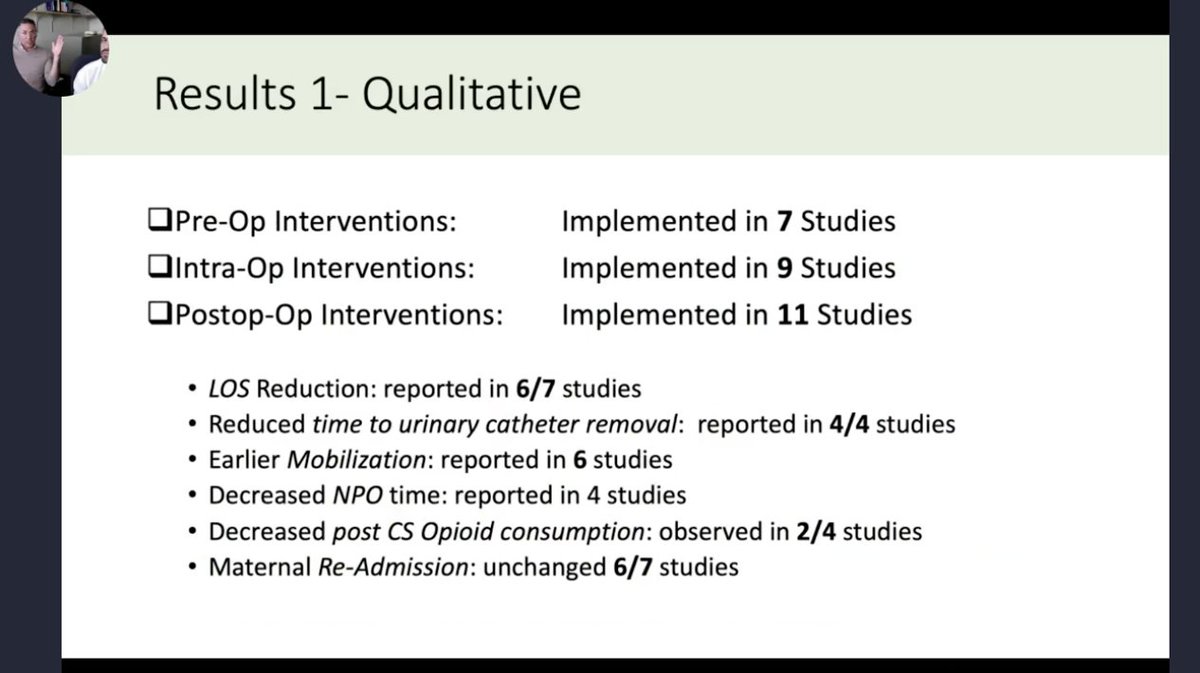 Emily Sharpe, MD, FASA (@emilysharpe) on Twitter photo Systematic Review of ERAC by <a href="/PervezSultanMD/">Pervez Sultan</a> <a href="/NadirSharawi/">Nadir Sharawi</a> <a href="/CarvalB/">Brendan Carvalho, MD, FRCA 🇺🇸🇿🇦🇵🇹</a>
Not every protocol covered pre, intra, and postoperative components of ERAC.
#SOAPAM2021 #OBAnes <a href="/cmdelgadou/">Carlos Delgado</a> <a href="/laurentbollag/">L B</a> Systematic Review of ERAC by <a href="/PervezSultanMD/">Pervez Sultan</a> <a href="/NadirSharawi/">Nadir Sharawi</a> <a href="/CarvalB/">Brendan Carvalho, MD, FRCA 🇺🇸🇿🇦🇵🇹</a>
Not every protocol covered pre, intra, and postoperative components of ERAC.
#SOAPAM2021 #OBAnes <a href="/cmdelgadou/">Carlos Delgado</a> <a href="/laurentbollag/">L B</a>