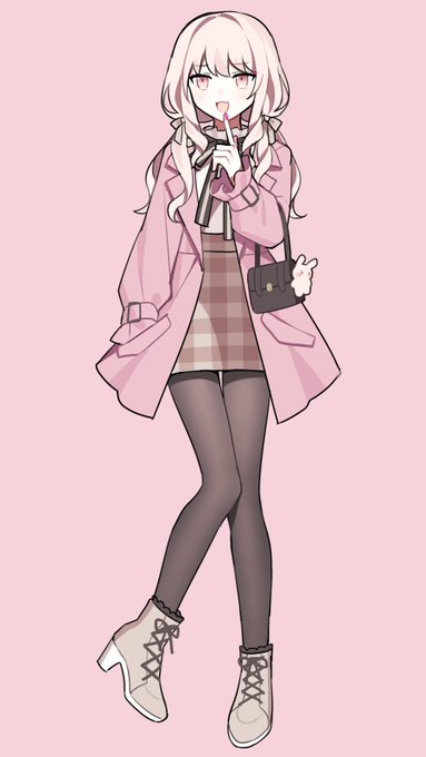 「bow pink coat」 illustration images(Latest)