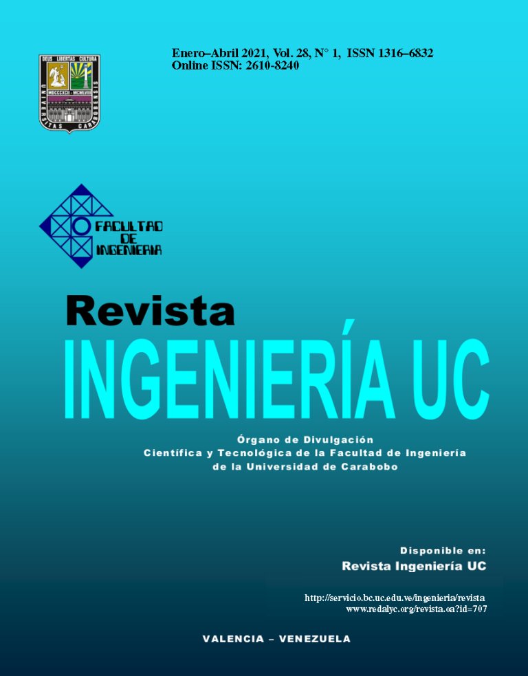 Revista Ingeniería UC <a href="/RevistaIngUC/">Revista IngenieríaUC</a>  de 
<a href="/CFIngenieriaUC/">C.F Ingenieria UC</a> <a href="/UCarabobo/">Universidad de Carabobo</a>, Volumen 28 Nro 1 abril 2021 en el Portal de Revistas de la  <a href="/RedBiblioUC/">Red Bibliotecas UC</a>
  servicio.bc.uc.edu.ve