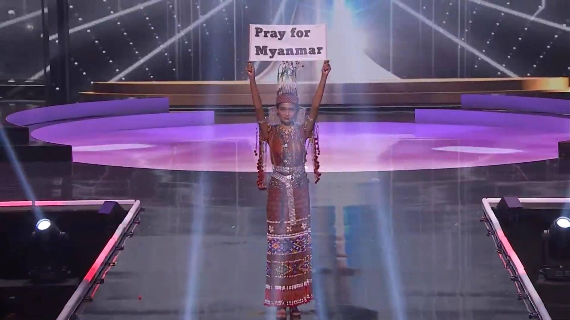 มิสเมียนมา Call out 'Pray for Myanmar' บนเวทีระดับโลก กับอุปสรรคชุดที่หายไป #MissUniverse2020