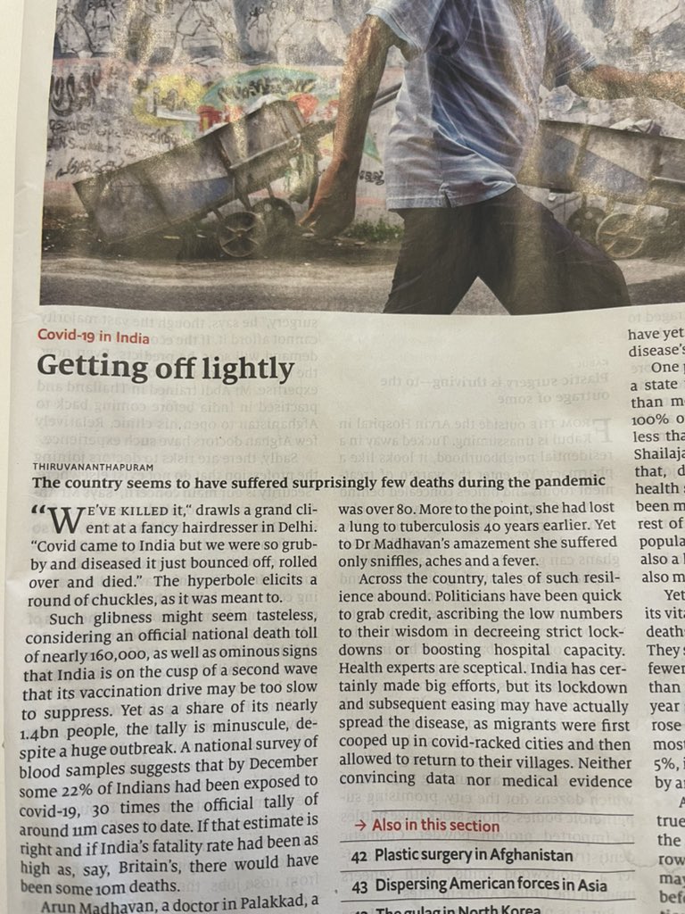 In maart vertelde de Economist ons nog dat India Is “Getting off lightly”. Tot zo ver ons begrip van de covid en onze capaciteit om iets te voorspellen.