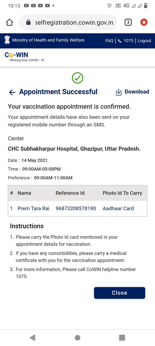 devisrai's tweet photo. @AdminGhazipur @myogiadityanath @narendramodi @MoHFW_INDIA 
माननीय 
मेरी माता जी उत्तरप्रदेश ग़ाज़ीपुर जिले के शुबाखरपुर हेल्थ सेन्टर पर दो दिन से वैक्सीन लेने जा रही है उनको वैक्सीन उपलब्ध होने के बावजूद नही लगाया जा  रहा है। कृपया ध्यान दे । https://t.co/Nz2mhdFGvh