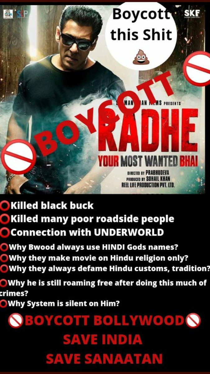 #BoycottRadhe
Why they make movie only Hindu
Dharma ?
Why system silent on him?
Why they always defame Hindu customs,tradition?