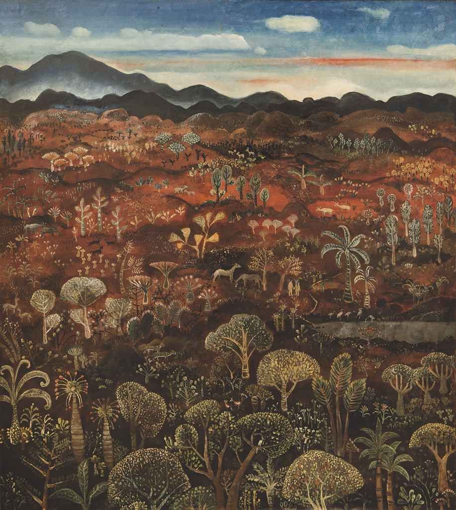 artistsofcolour's tweet photo. ADAM AND EVE IN PARADISE, Widayat, 1970 https://t.co/amWCapJ3Hy