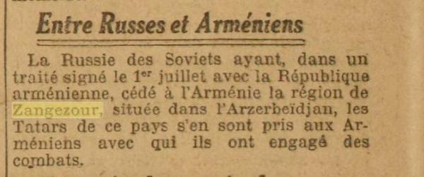 🇫🇷 Французская газета  L'Œuvre, 1920 год
Советский Союз 1 июля подписал соглашение с республикой Армения о передаче азербайджанского региона Зангезур,населенный татарами Армении
<a href="/EmanuelMacrn/">Emmanuel Macron</a> #dontbelieveArmenianlies #KarabahisAzerbaijan #IrevanIsAzerbaijan #ZangazurisAzerbaijan