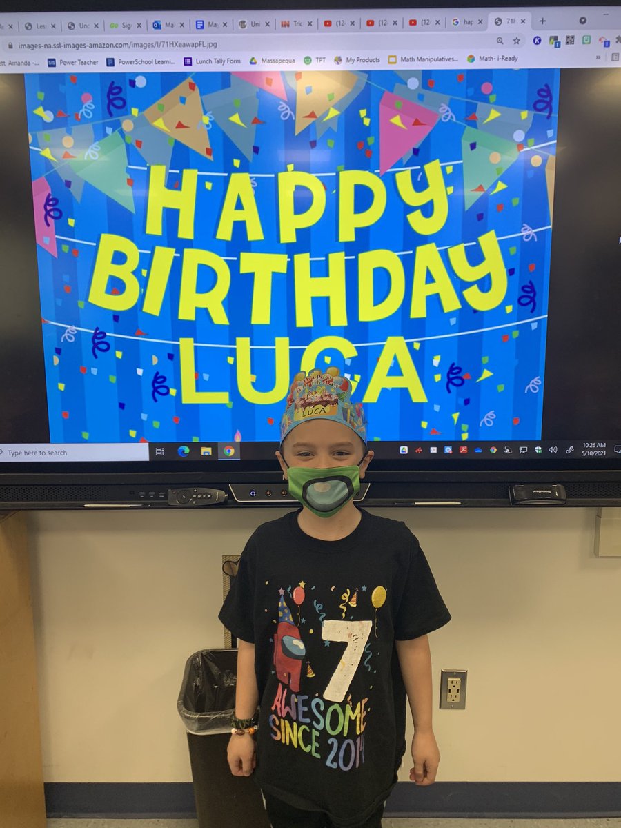 MrsZeises's tweet photo. What a great birthday week! Thank you to our Mystery Reader! The class was so engaged and loved The Day the Crayons Quit! Happy birthday Luca! 🥳🤩🥳 https://t.co/yp6Nrzvw4W