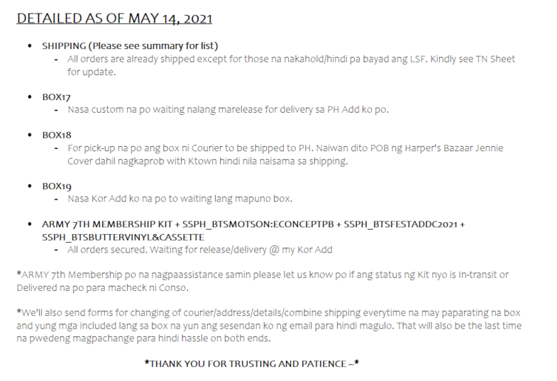 StrawVerrySPH's tweet photo. MASS UPDATE as of May 14, 2021

Please read carefully below ✨

Thank you for your patience and understanding 🤗💜

Don't hesitate to DM us if you have any concerns/questions.

#StrawVerryUpdates 🍓 https://t.co/b6Y5CBnHcS