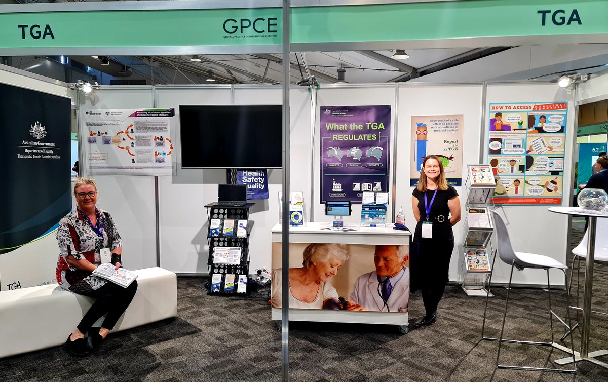 TGAgovau's tweet photo. Come and say hi to the TGA team here at GPCE, the 27th annual General Practitioner Conference, Australia’s leading CPD event for primary care in NSW – in Sydney from today until Sunday. #GPCE2021 https://t.co/68zz3cQOlf