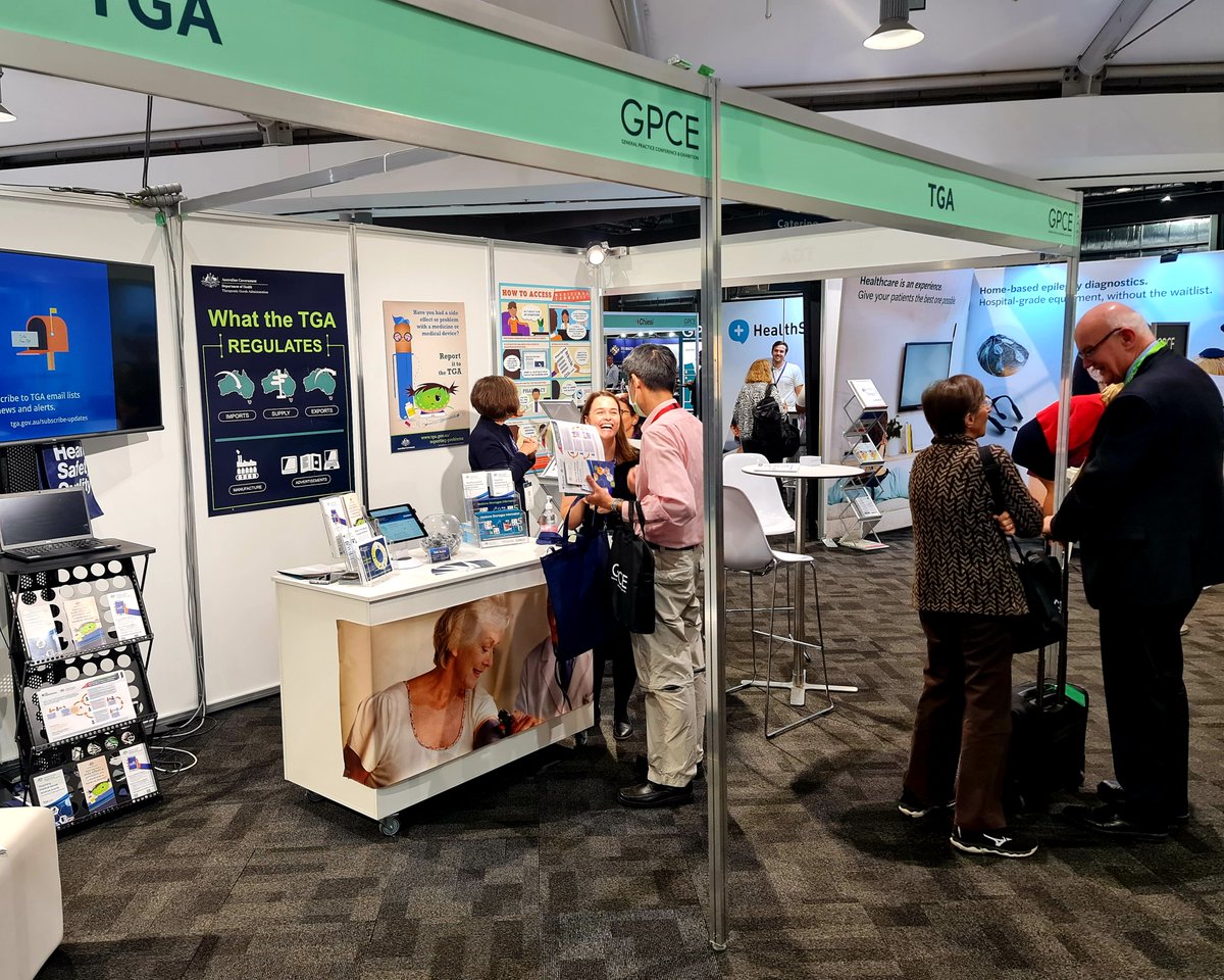 TGAgovau's tweet photo. Come and say hi to the TGA team here at GPCE, the 27th annual General Practitioner Conference, Australia’s leading CPD event for primary care in NSW – in Sydney from today until Sunday. #GPCE2021 https://t.co/68zz3cQOlf