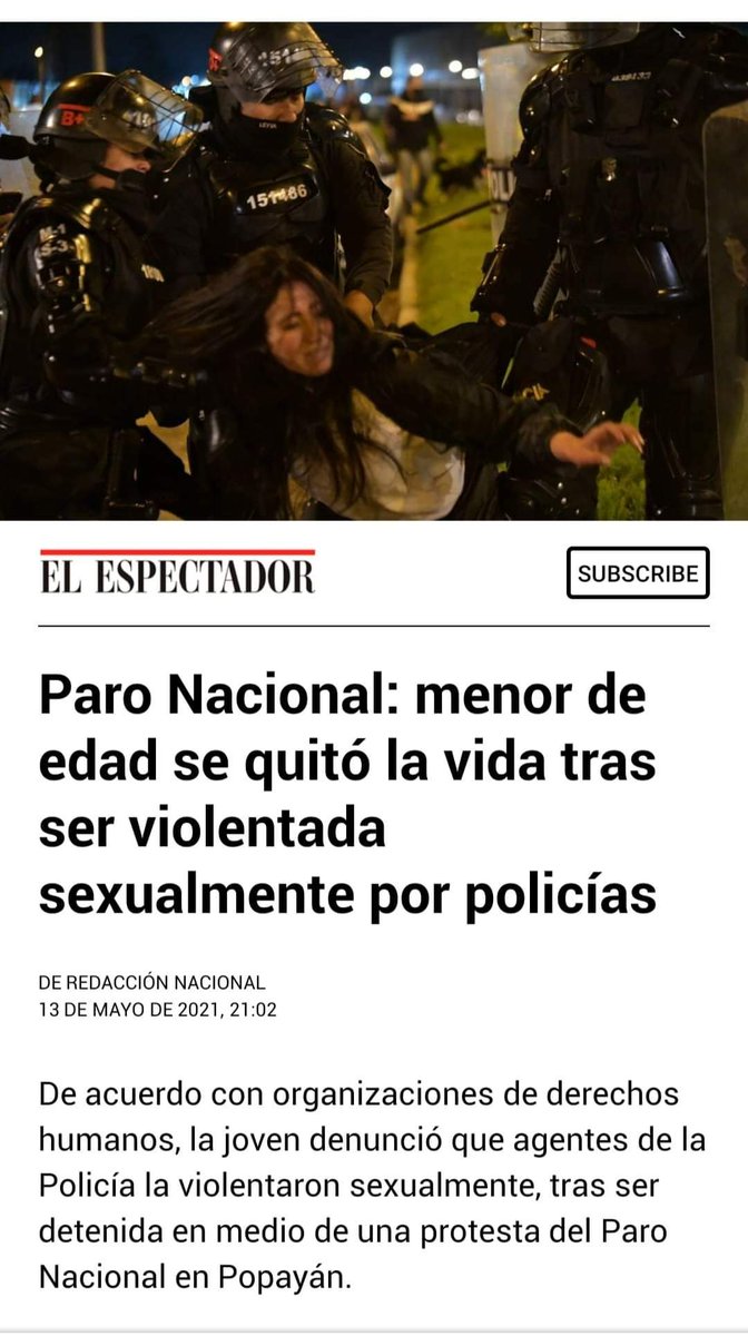 Diegopool18's tweet photo. @PoliciaColombia De verdad no entiendo que clase de personas hacen parte de las filas de su "honorable" institucion. 
Ya no son #asesinos ahora son #violadores es repugnante saber que en la institución permitan eso. Malditos degenerados. 
Y ustedes @ONUHumanRights hagan algo. https://t.co/AFlJqMn4gP