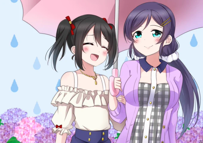 スクスタに触発されて描いたのぞにこ達🥰 