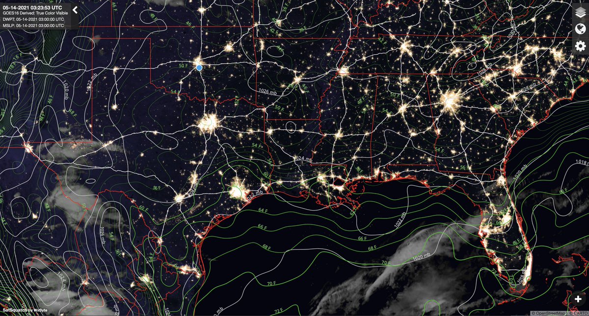 WxByte's tweet photo. We particularly love loading up the mesoanalysis layers and surface observations with the improved True Color derived product! #wxtwitter #satelliteweather #goes16 https://t.co/lWujJ4LueA