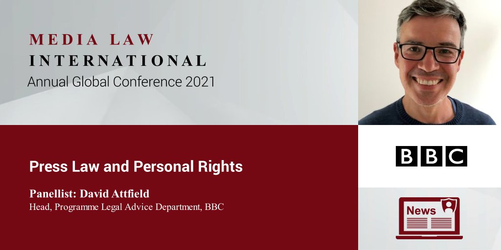 If you’re interested in legal issues of reputation protection in media, join David Attfield, Head of Programme Legal Advice at the @BBC for a panel discussion on press law and personal rights at our Annual Global Conference, 22 June 2021 ➡️ buff.ly/3gB3RCq