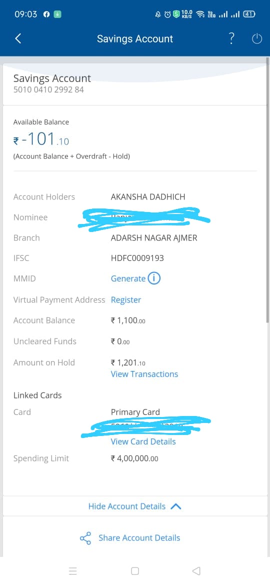 AkankshaDadhic3's tweet photo. During tough time,family admitted in hospital my friend send me 1100rs &amp; u deduct it from my A/C.In this hard time I'm unable to maintain the balance.I lost my job https://t.co/j2WPYOLtne I reqt u to return this amt as I need it urgently @HDFC_Bank @HDFCBank_Cares @HDFCLIFE https://t.co/InevJXJEe1