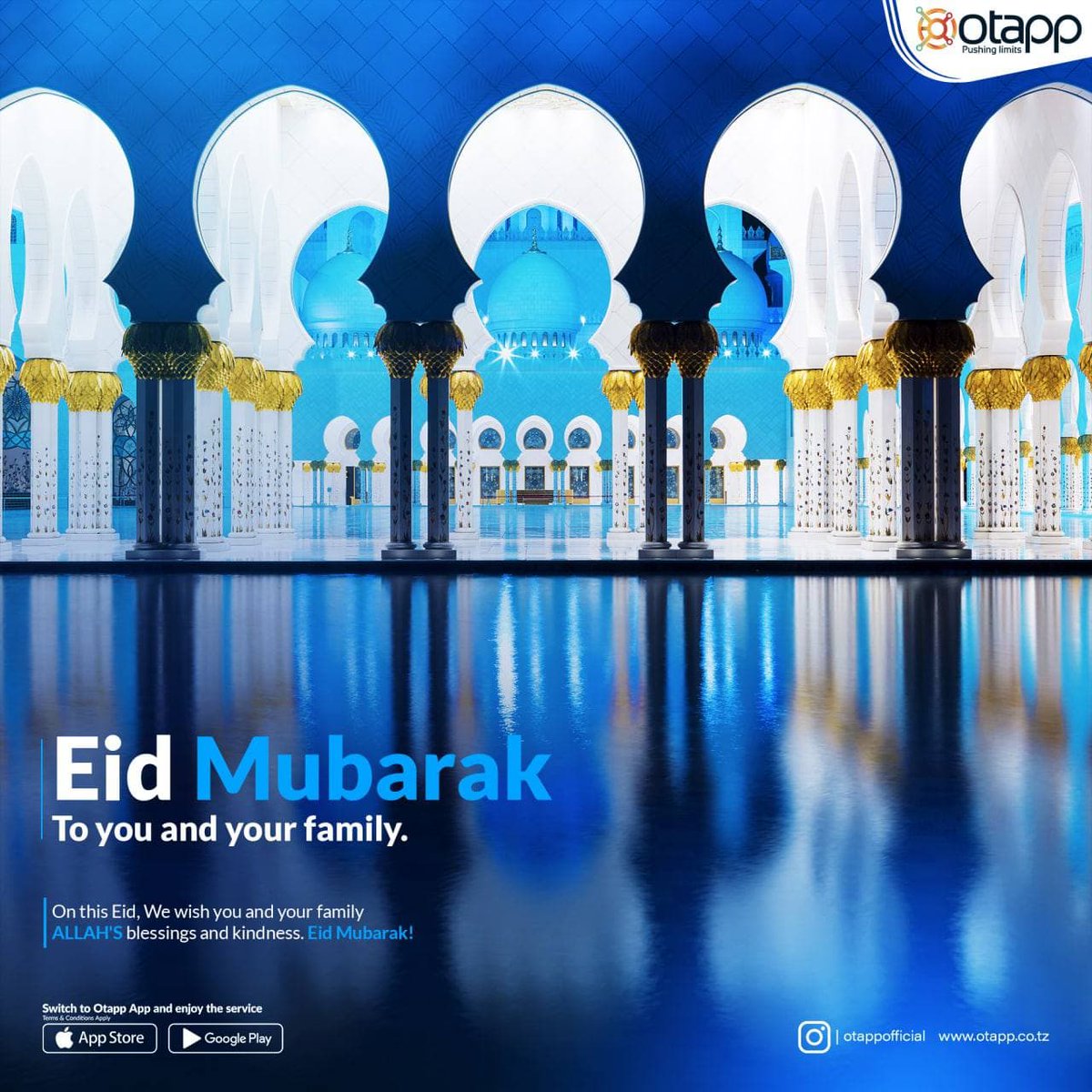 otapptz's tweet photo. Otapp® Team Wishes you all a very #HappyEid. May the festivities of this Eid be Safe, Joyous and Cherishable to you and your loved ones!

#EidMubarak  #HappyEid #EidUlFitr #Eid #HappyEid #Tanzania #Otapp #daressalaam #festival #festivevibes #kindness #peace #love #family https://t.co/Y35NIusl8t