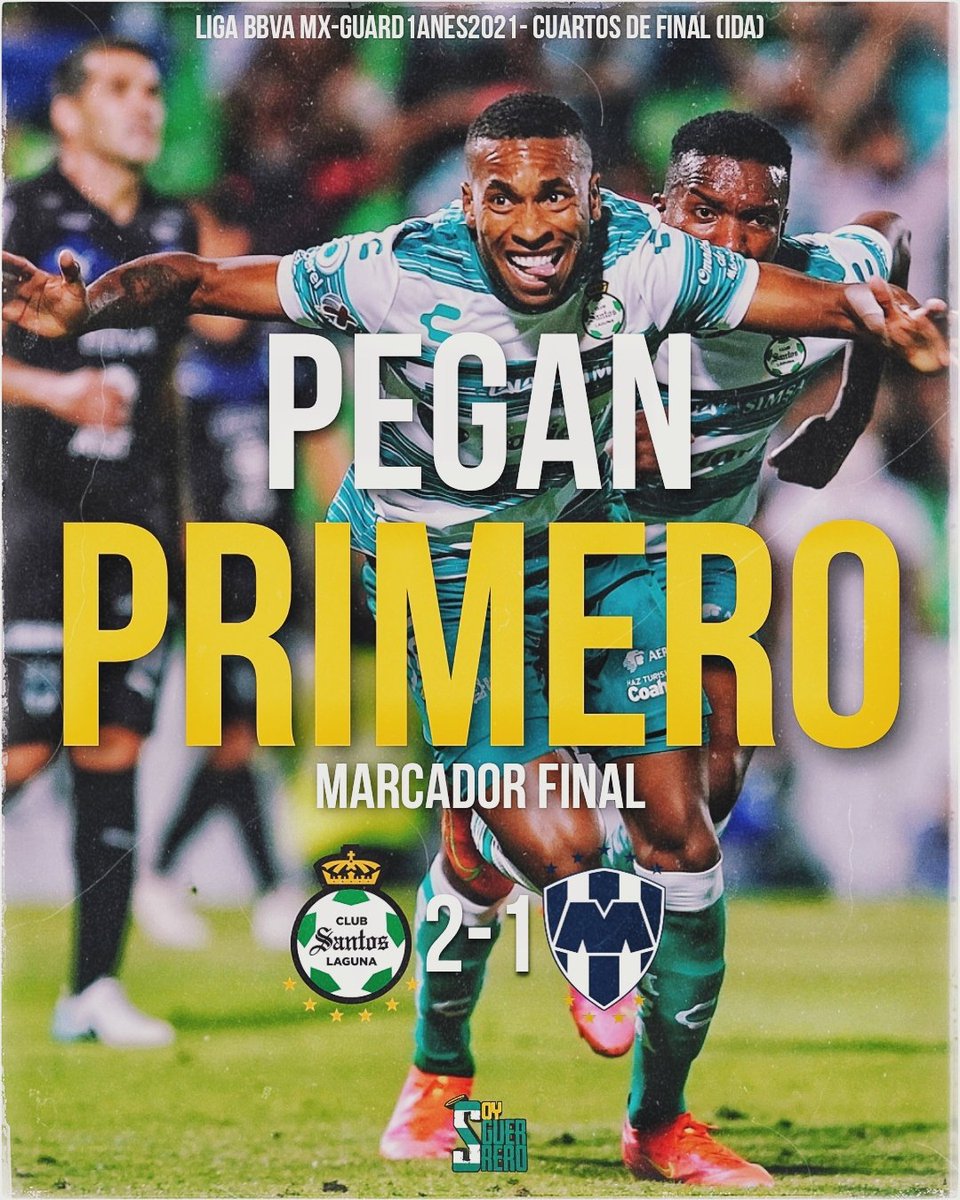 Soyguerrero_mx's tweet photo. PEGAN PRIMERO 🇳🇬
#SantosLaguna remonta el partido y se logra imponer 2-1 a los #Rayados, en un emocionante partido en la cancha del Corona, sin embargo la eliminatoria sigue abierta, ahora vamos a tener que liquidar la serie en el Estadio BBVA.
#SANvsMTY 2-1
#OrgulloGuerrero 🇳🇬 https://t.co/3Wi6yQmmpH
