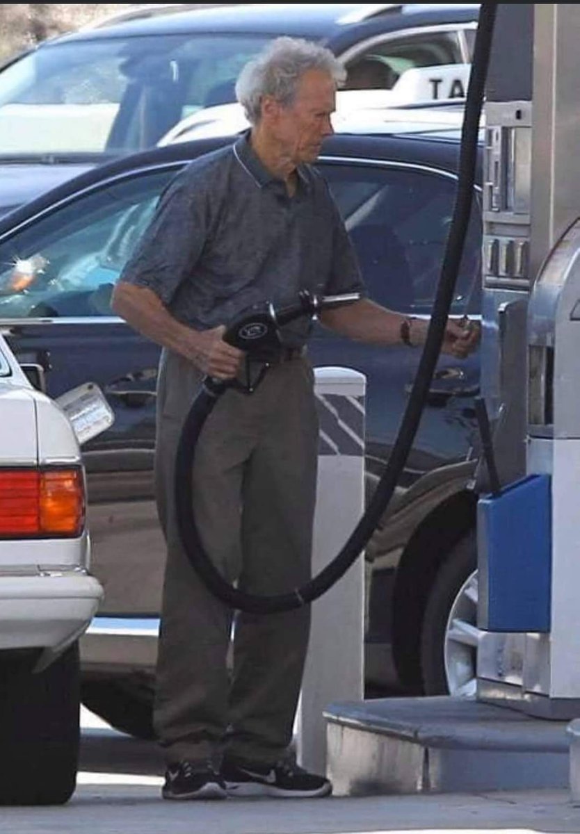 IOHK_Charles's tweet photo. Just remember that somewhere out there Clint Eastwood is right now intimidating a gas pump. https://t.co/ogec9J81fn