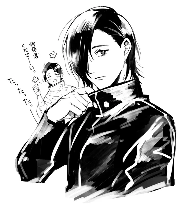 @hira_n0 描いたよ偉いでしょ🥳棘くんほしいって言ってる憂太くん付きだよ…わかるだろう…???ざらめ、い…ペン…?ざらめい…何とかというペンがチョークで描いてるみたいで中々面白かったよ～👍️ 