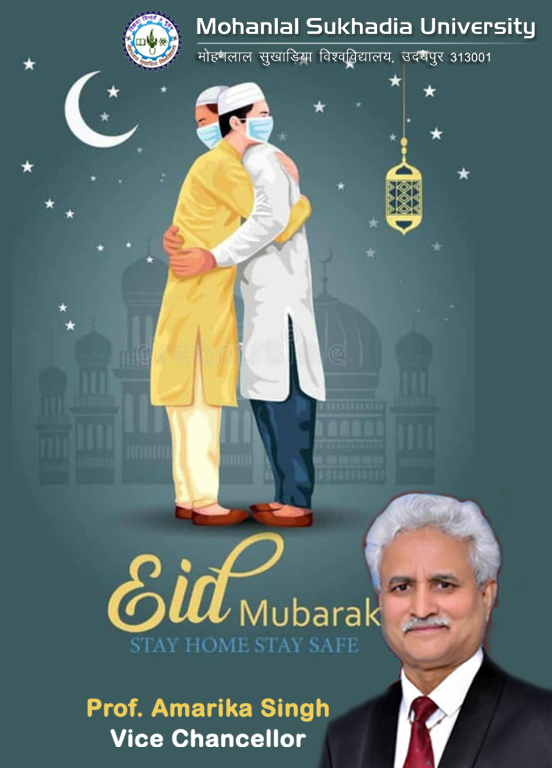 mlsuudaipur's tweet photo. Aap Sabhi ko Eid Mubarak, 
Mask Pehne Surakshit Rahain

Prof Amarika Singh
Vice Chancelleor, MLSU, Udaipur https://t.co/ynsGYlMOFW