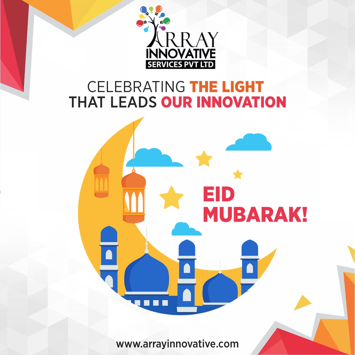 ArrayInnovative's tweet image. @ArrayInnovative wishes a very warm and Happy Eid to everyone… Eid Mubarak!!!

#EidUlFitr #eidmubarak #eidmubarak2021 #Eid2021 #arrayinnovativeservices
