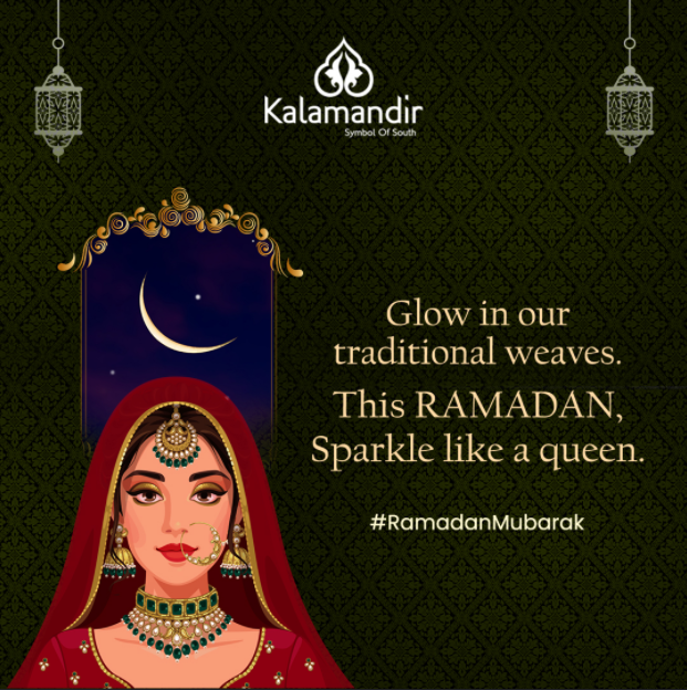 kalamandir's tweet photo. Look like a diva in a Saree of your choice and outshine everybody else!

Let all the blessings fetch happiness and success to you. Wishing you all a great Ramadan.
.
.
#kalamandir
#sareesonline​​ 
#sareesonlineshopping​​ 
#weddingsarees​​ 
​​ #ramadanwishes
#happyramadan https://t.co/fXJi3pgkUm