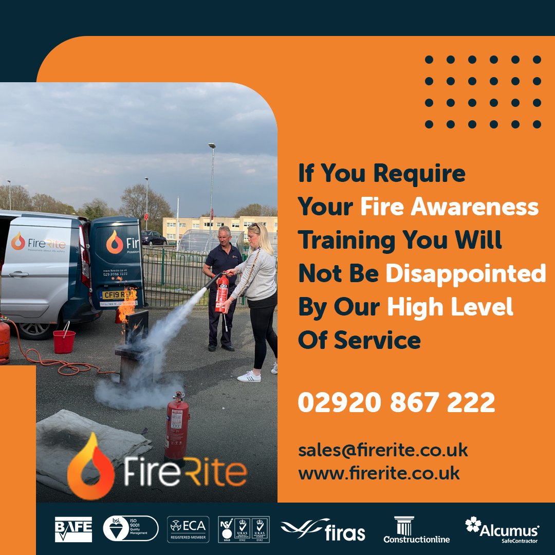 If you require Fire Awareness Training....

Call now 02920 867222   
firerite.co.uk   
 
Passionate about life safety   
  
#firesafety #fireprotection #cardiff #southwales #firerite #fireawarnesscourses #firetraining #fireaudits #fireextinguishers