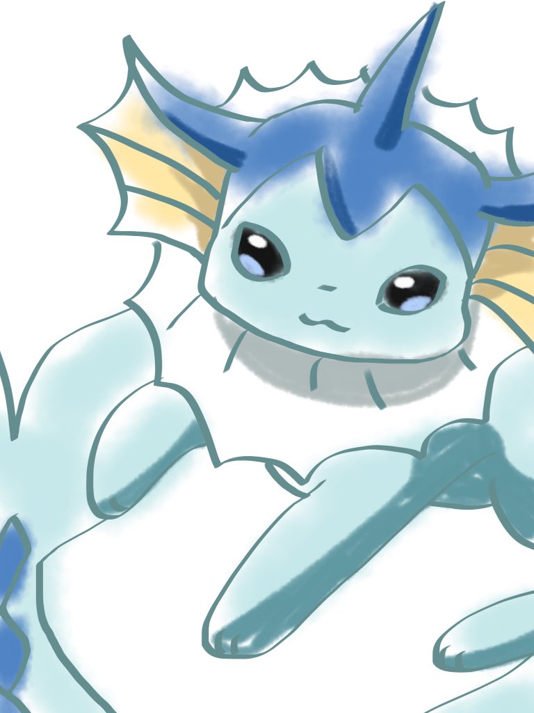 ポケモン 落書きと本気イラストの差 シャワーズ イーブイ Vaporeon Ee 皇なつねこ ポケ絵師 のイラスト