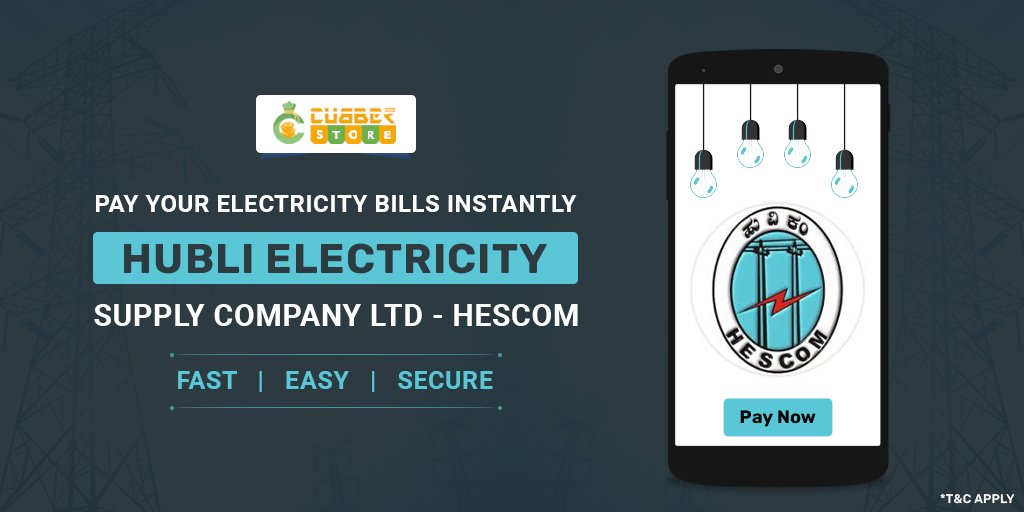 Cubber Store on Twitter "Pay your Electricity Bill for "Hubli Electricity Supply Company" with