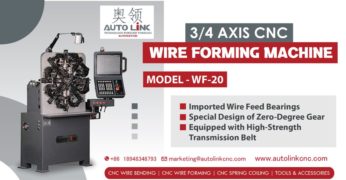 autolink_cnc's tweet image. AutoLink CNC Technology Co., Ltd | Customized CNC Machine Supplier | CNC Wire Forming machine a great solution provider for different kinds of wire forming | To Get Us 👉bit.ly/3fiV7i5 | For Reach Us,📱86 18948348793✉️marketing@autolinkcnc.com
#Engineering #wireforming
