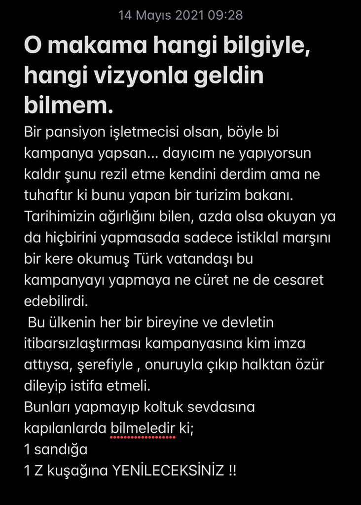 #TurizmBakanıİstifa