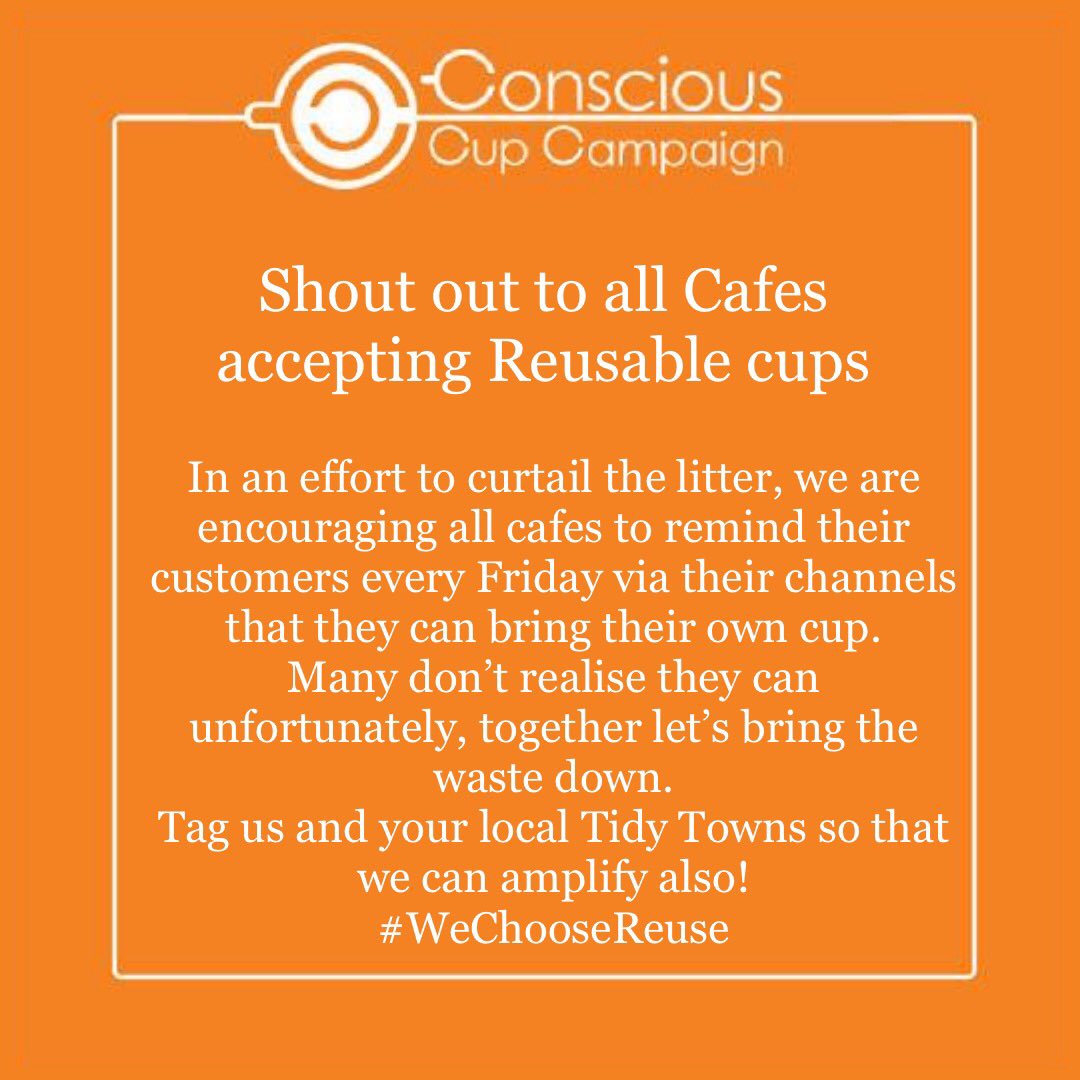 Happy Friday! Let’s keep it clean, here’s our Map of cafes accepting Reusable cups! #WeChooseReuse
consciouscup.ie/cafe-map-disco…