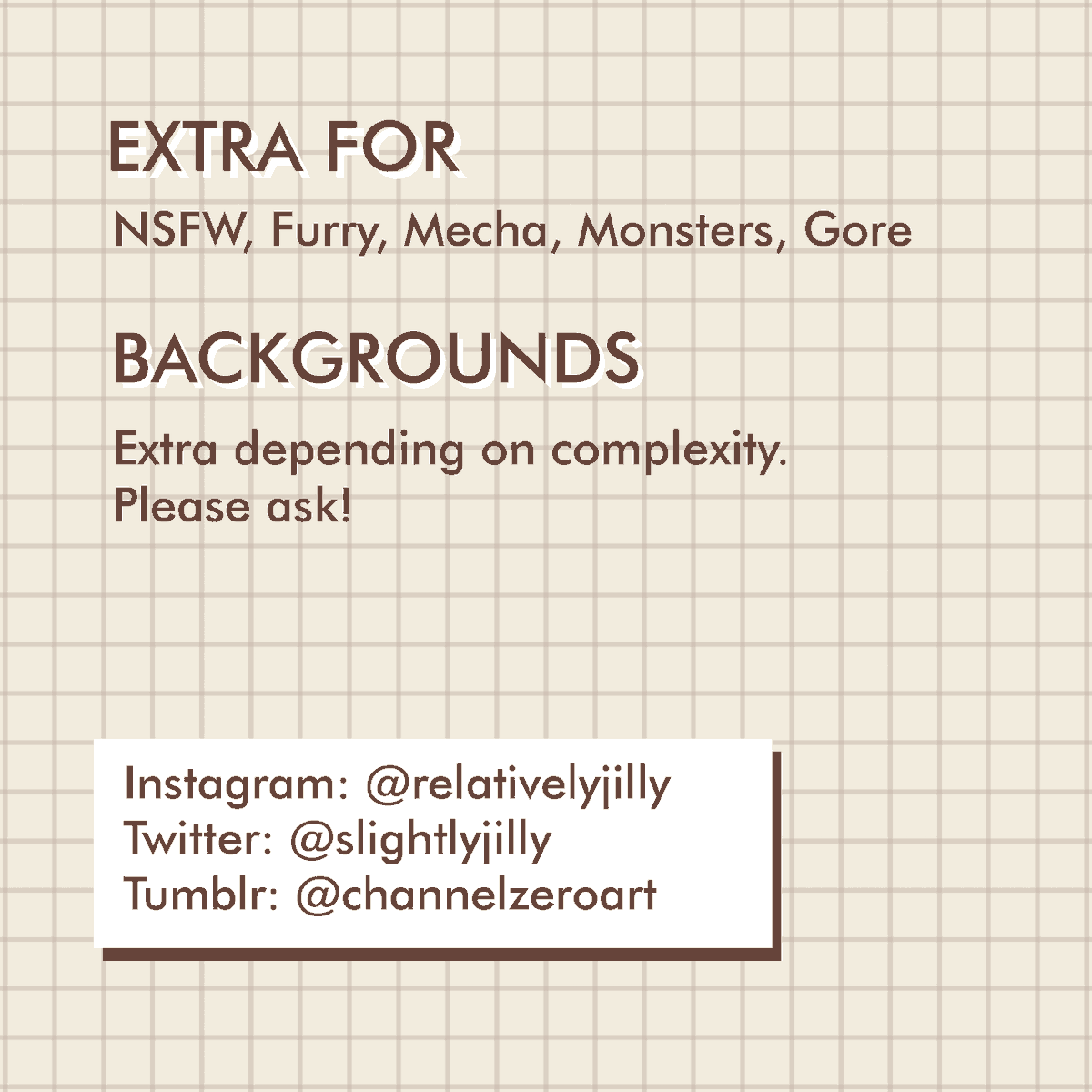 SlightlyJilly's tweet photo. Commission information. All prices are in CAD. https://t.co/w3WPv6f5NF