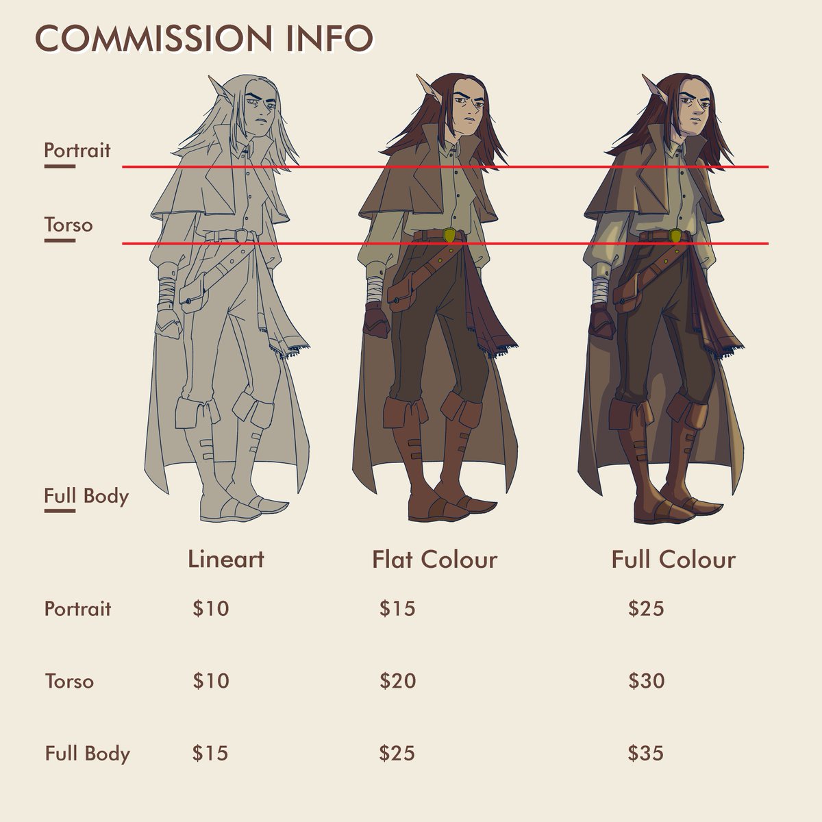 SlightlyJilly's tweet photo. Commission information. All prices are in CAD. https://t.co/w3WPv6f5NF