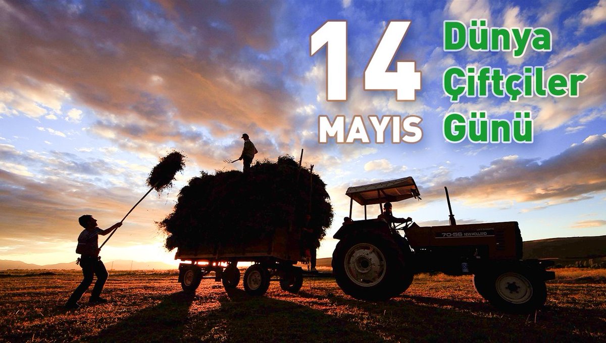 GÜNAYDIN. 
Bugün "14 MAYIS DÜNYA ÇİFTÇİLER GÜNÜ". Kutlu olsun.. 
Dövize dayalı tarım girdi fiyatları katladı, tarımsal kuraklık ülkemizi tehdit ediyor. Üretici kazanamıyor, ayakta kalamazsa ülkemiz karnını doyuramaz. 
ATATÜRK: "Milli ekonominin temeli tarımdır"
HAYIRLI CUMALAR..